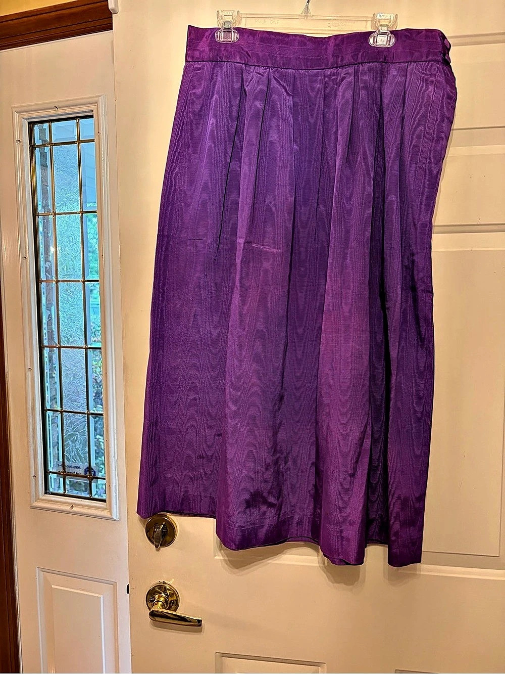 Talbots Holiday Skirt Pleated Purple Maxi Skirt Size 18 Like New
